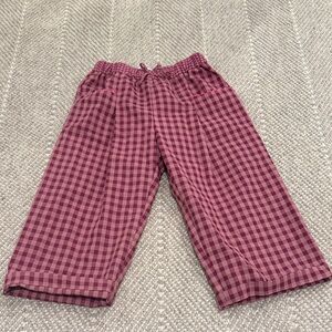 Zara 4t maroon Check Plaid Pink Pants